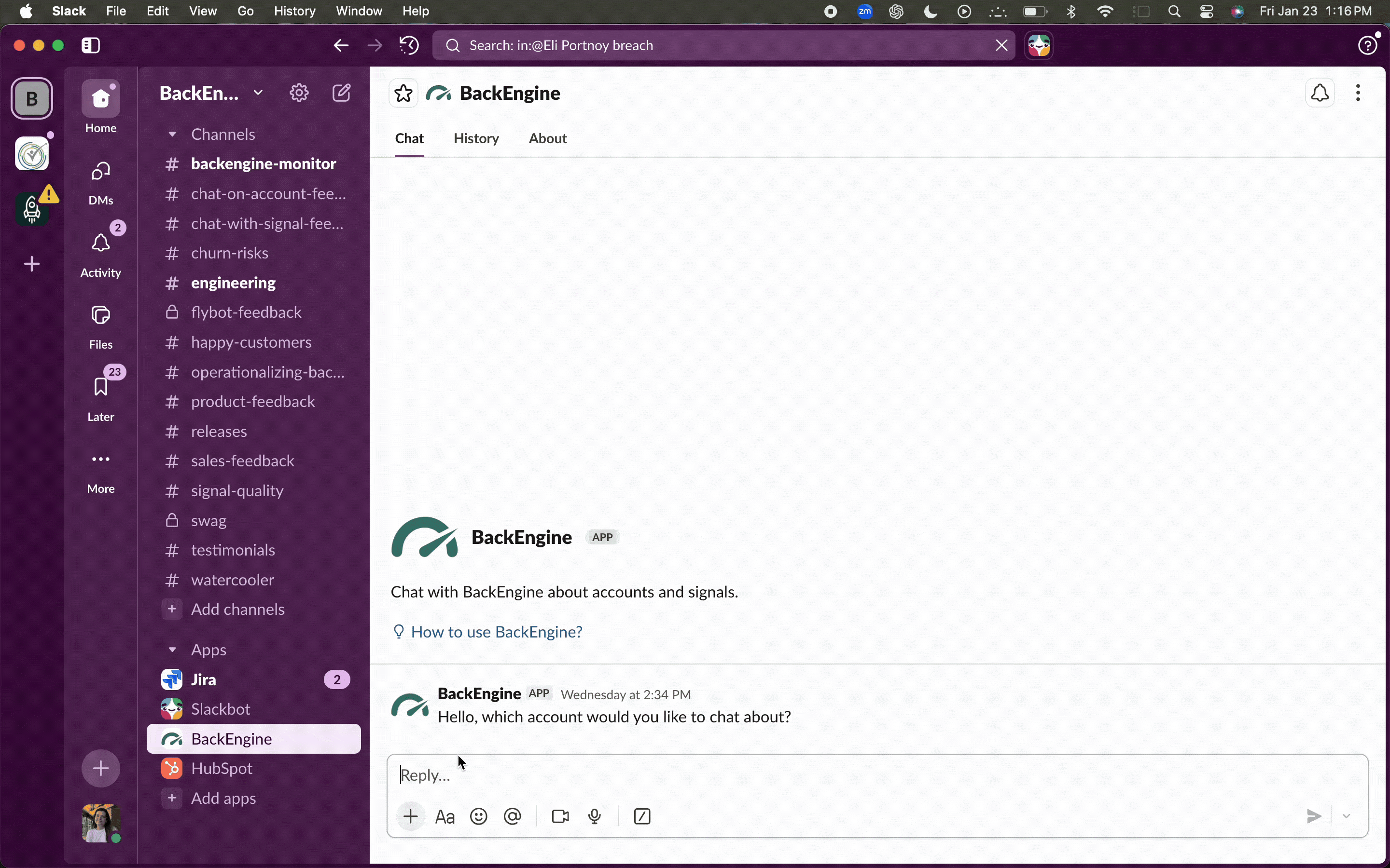 BackEngine's Chat — directly in Slack - Image 1